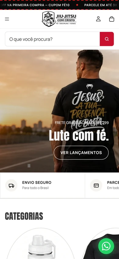 Jiu Jitsu com Cristo no celular