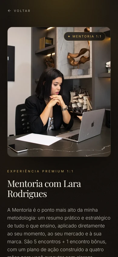 Mentoria Lara Rodrigues no celular